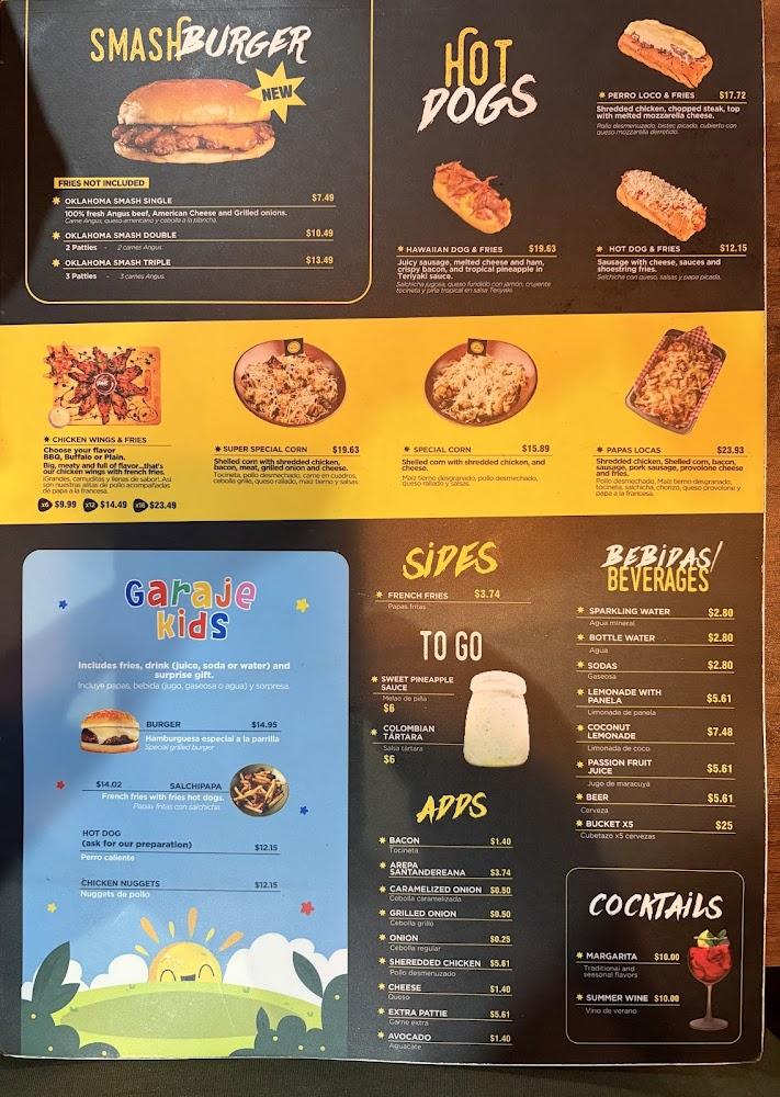 El Garaje Go Burger Miami Menu image 1